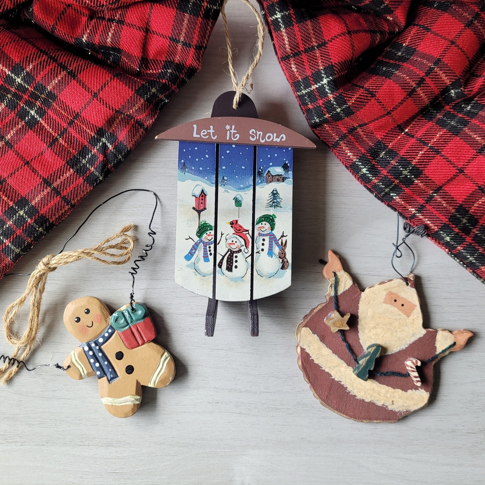 90s Handmade Christmas Ornaments Set